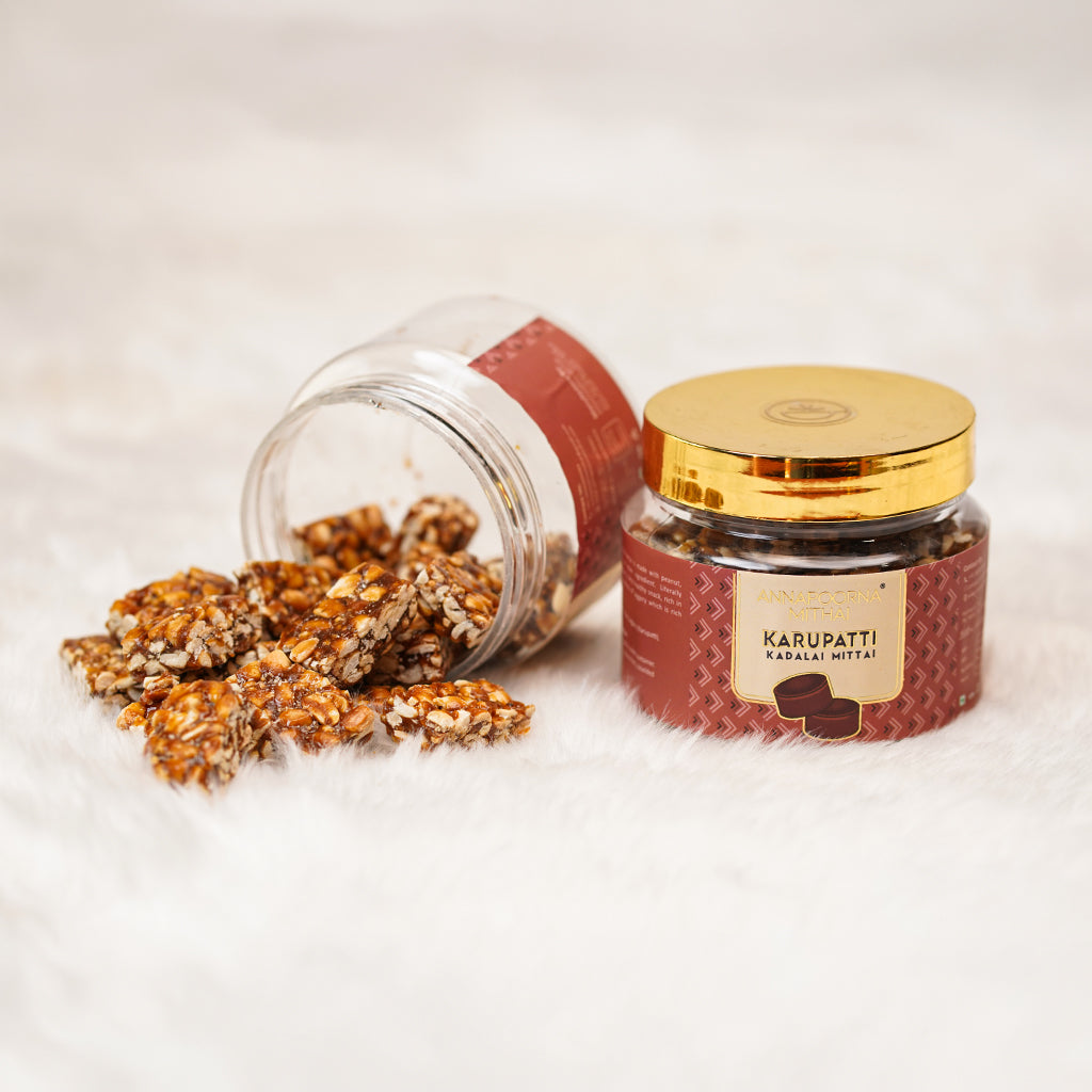 karuppati kadalai mittai | palm sugar chikki - 200g